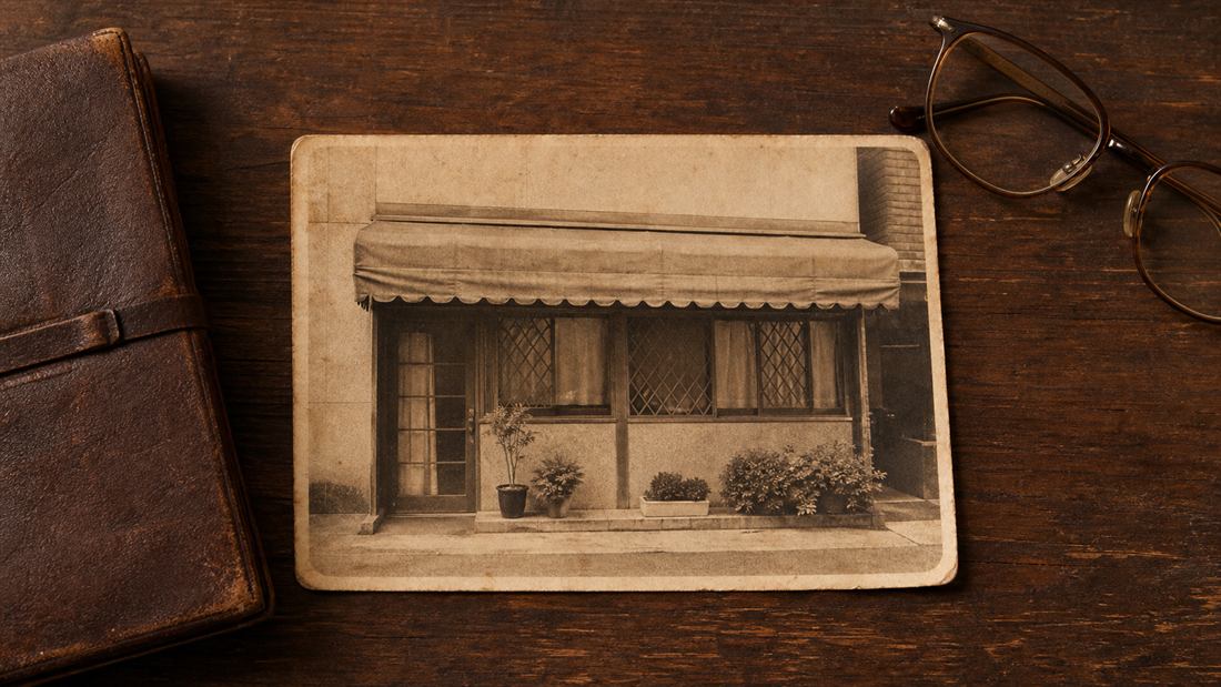 1970年代に撮られた、開店当時の店先の写真