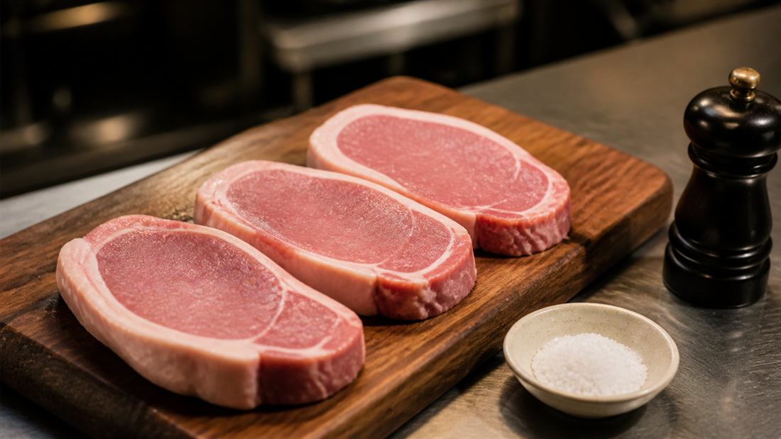 厚めに切った豚ロース肉